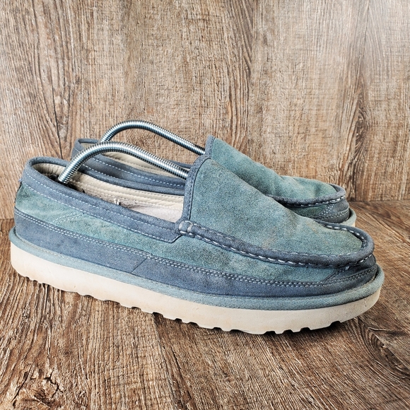 UGG Shoes Ugg Australia Dex Mens Size 1 Blue Suede Loafers Slippers